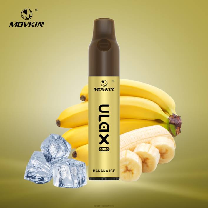 RandM Vape Schweiz | RandM Movkin Ulax 00P261 6800 (Keramikspule), wiederaufladbares Einweg-Vape-Pod-Gerät Bananeneis