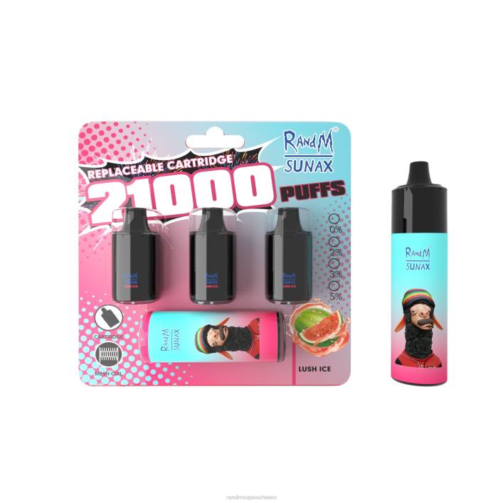 RandM Vape Erfahrung | RandM Sunax 00P2266 21000 Airflow Control Pod, austauschbares Vape-Gerät, 1 Stück üppiges Eis