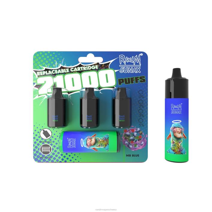 RandM Vape Kaufen GÃ¼nstig | RandM Sunax 00P2274 21000 Airflow Control Pod, austauschbares Vape-Gerät, 1 Stück Herr Blau