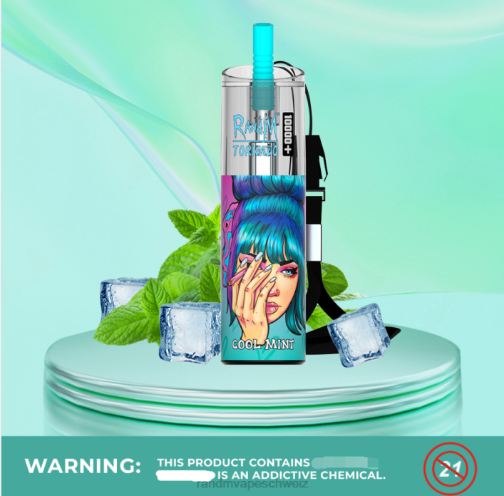 RandM Vape Kaufen | RandM Tornado 00P272 10000 plus Airflow-Control-Vape-Gerät 1 Stk frische Minze