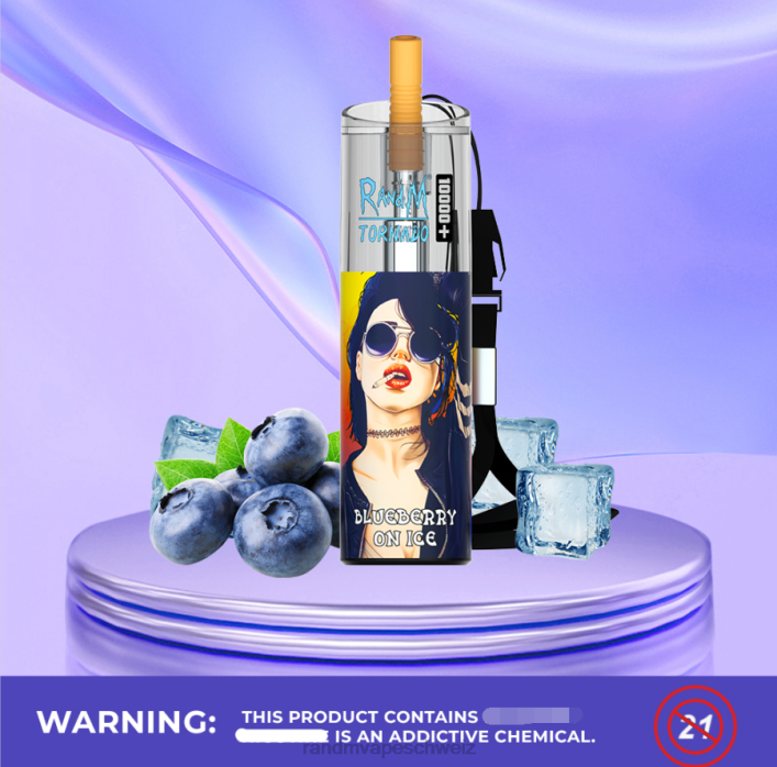 RandM Vape Rabattcode | RandM Tornado 00P275 10000 plus Airflow-Control-Vape-Gerät 1 Stk Blaubeere auf Eis