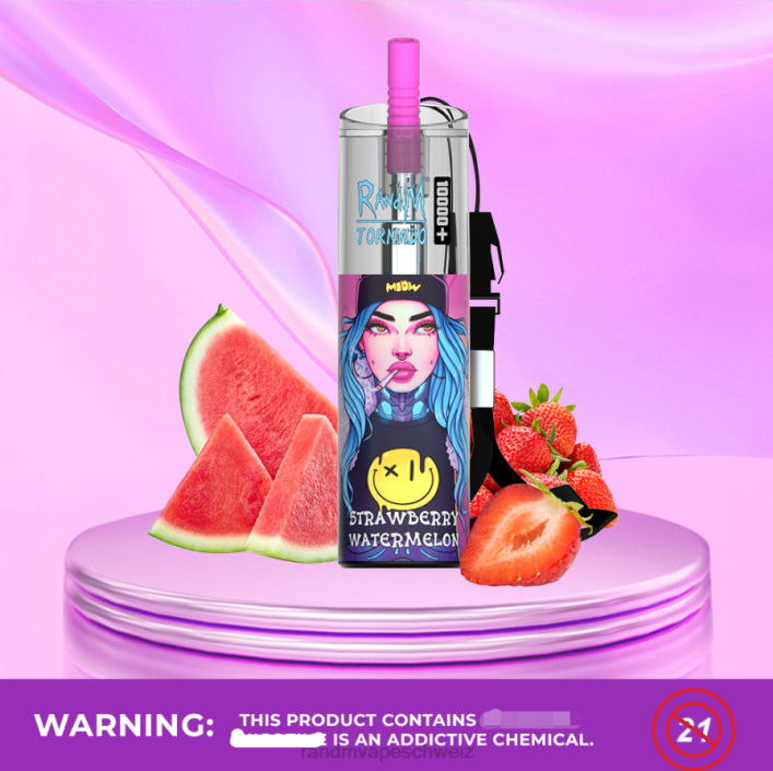 Tornado Vape Kaufen | RandM Tornado 00P279 10000 plus Airflow-Control-Vape-Gerät 1 Stk Erdbeerwassermelone