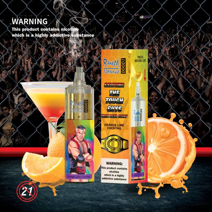 RandM Vape Kaufen | RandM Tornado 00P2122 10000 Airflow Control Vape-Gerät 1St Orangen-Limetten-Cocktail