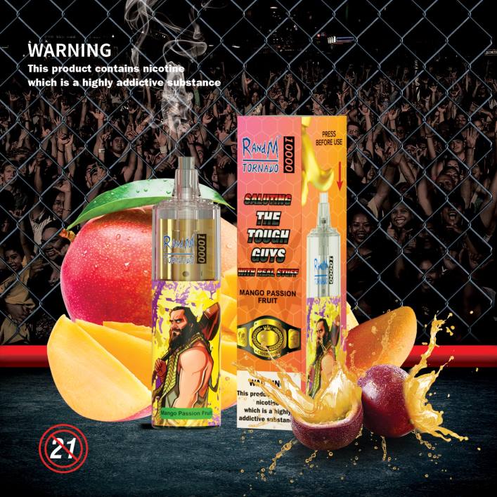 Tornado Vape Schweiz | RandM Tornado 00P2117 10000 Airflow Control Vape-Gerät 1St Mango-Passionsfrucht