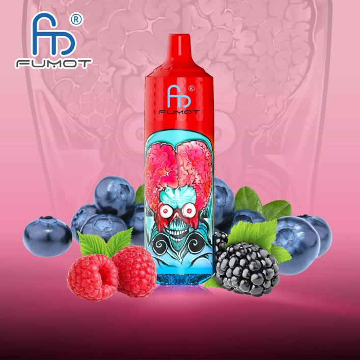 RandM Vape Schweiz | Fumot RandM Tornado 00P2191 9000 Pro Vape-Gerät mit Akku und E-Juice-Display Version 1 Heidelbeere, saure Himbeere