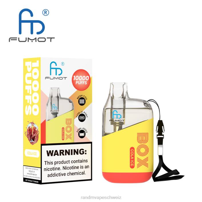 Fumot RandM Vape | Fumot Original RandM Tornado Box 00P2100 10000 Airflow Control Vape-Gerät 1St Cola-Eis